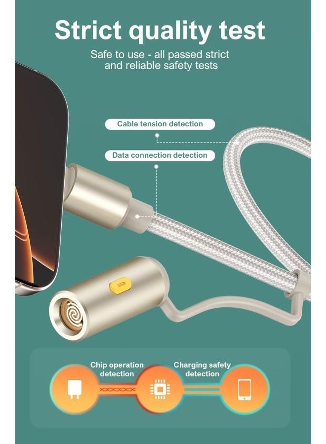 LDNIO 4-in-1 Multi Charger Cable – USB-C 65W + USB-A 50W + Lightning 12W + Cigarette Lighter, Fast Charging for iPhone 17/12 Pro, Android Phones, Tablets & Laptops, 1.2m, High-Speed Data 480Mbps, Aluminum Alloy + PET/PP Weaving - Image 3